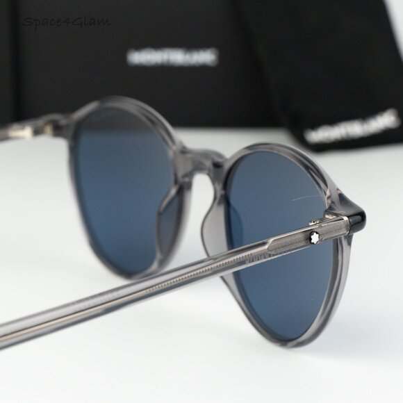 Montblanc Women Sunglasses Grey Blue Round MB0324S 003 NEW AUTHENTIC main image 4